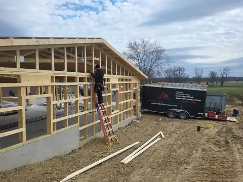 Garage wall framing on a slab